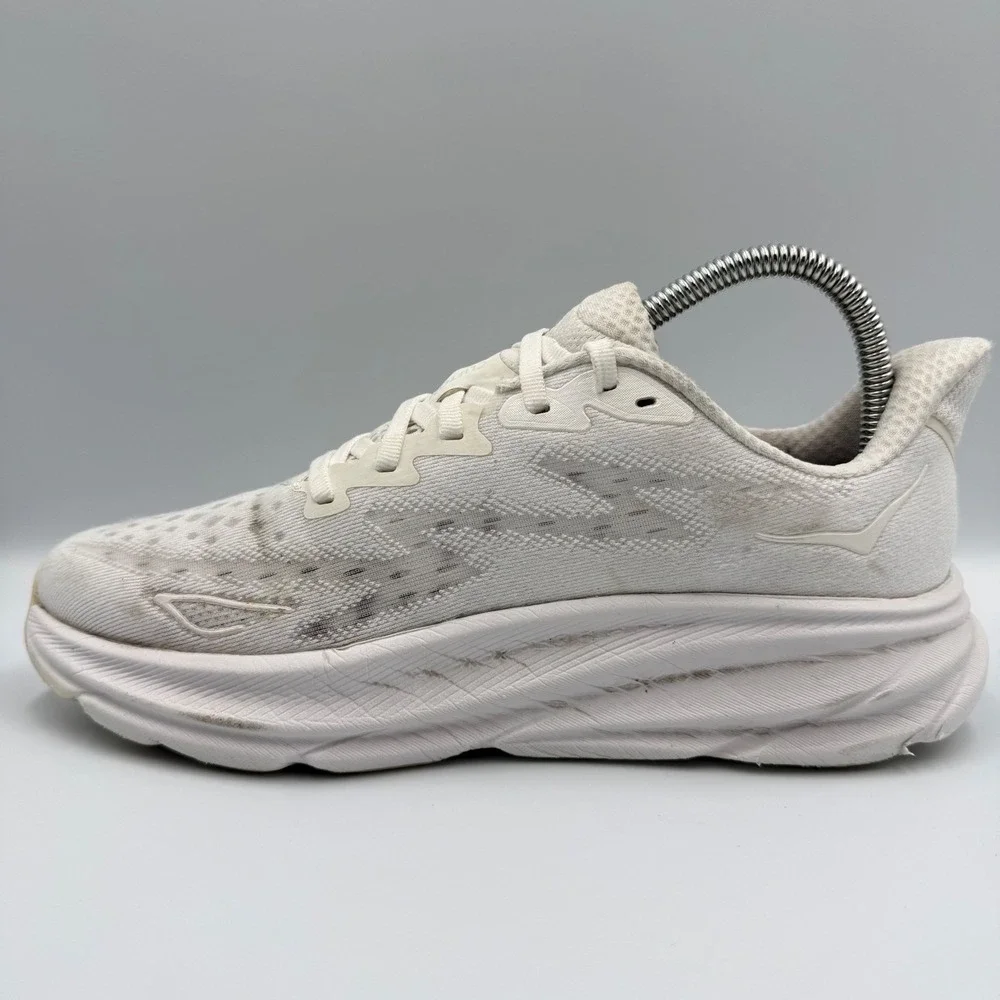 Hoka One‎ One Clifton 9 Running Shoes White Women's Size 7.5 Athletic Sneakers